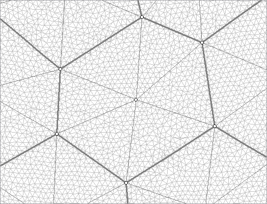 TIN in a Voronoi grid